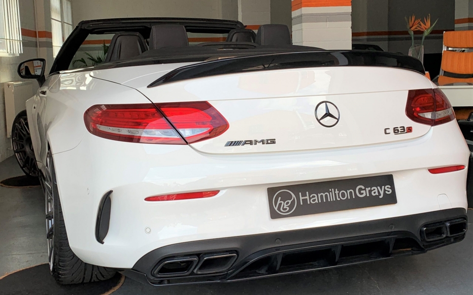 18 18 Mercedes Benz C Class C63 4 0 V8 Biturbo Amg S Cabriolet Spds Mct White Warranty Till April 21 Huge Spec Sold Hamilton Grays