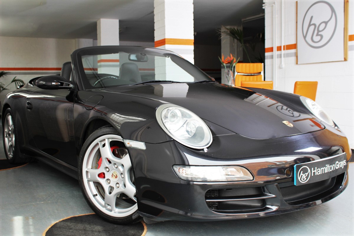 2005 (05) Porsche 911  [997] Carrera 2S Manual, Cabriolet. Basalt Black  with Extended Full Black Leather Interior. FPSH. Good Spec'..(SOLD) –  Hamilton Grays