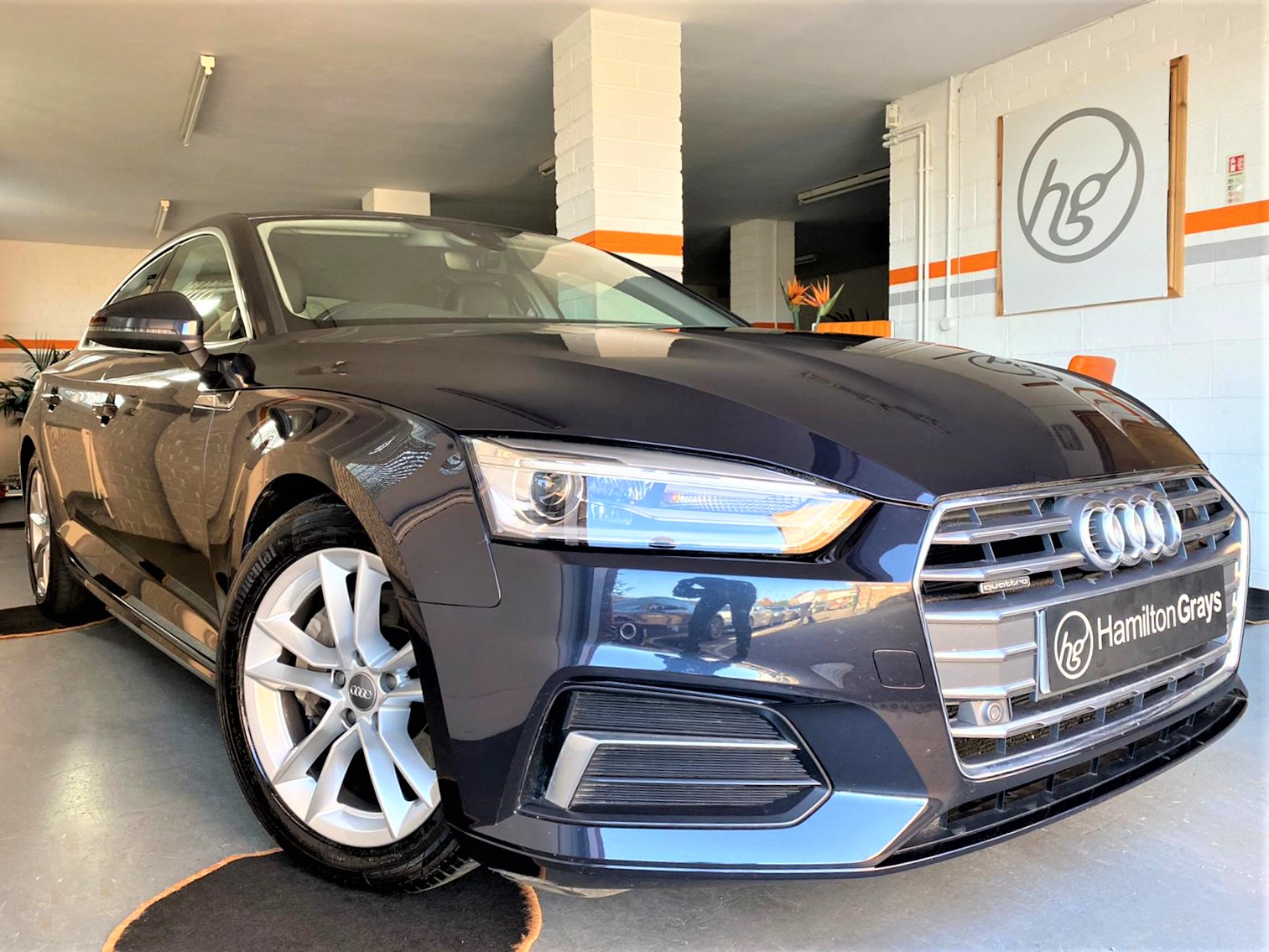 2017 (17) Audi A5 Sportback Sport 2.0 TDI quattro 190 PS Stronic. In Midnight Blue with Full Black Leather Upholstery. 38k. With FASH.. £19,950