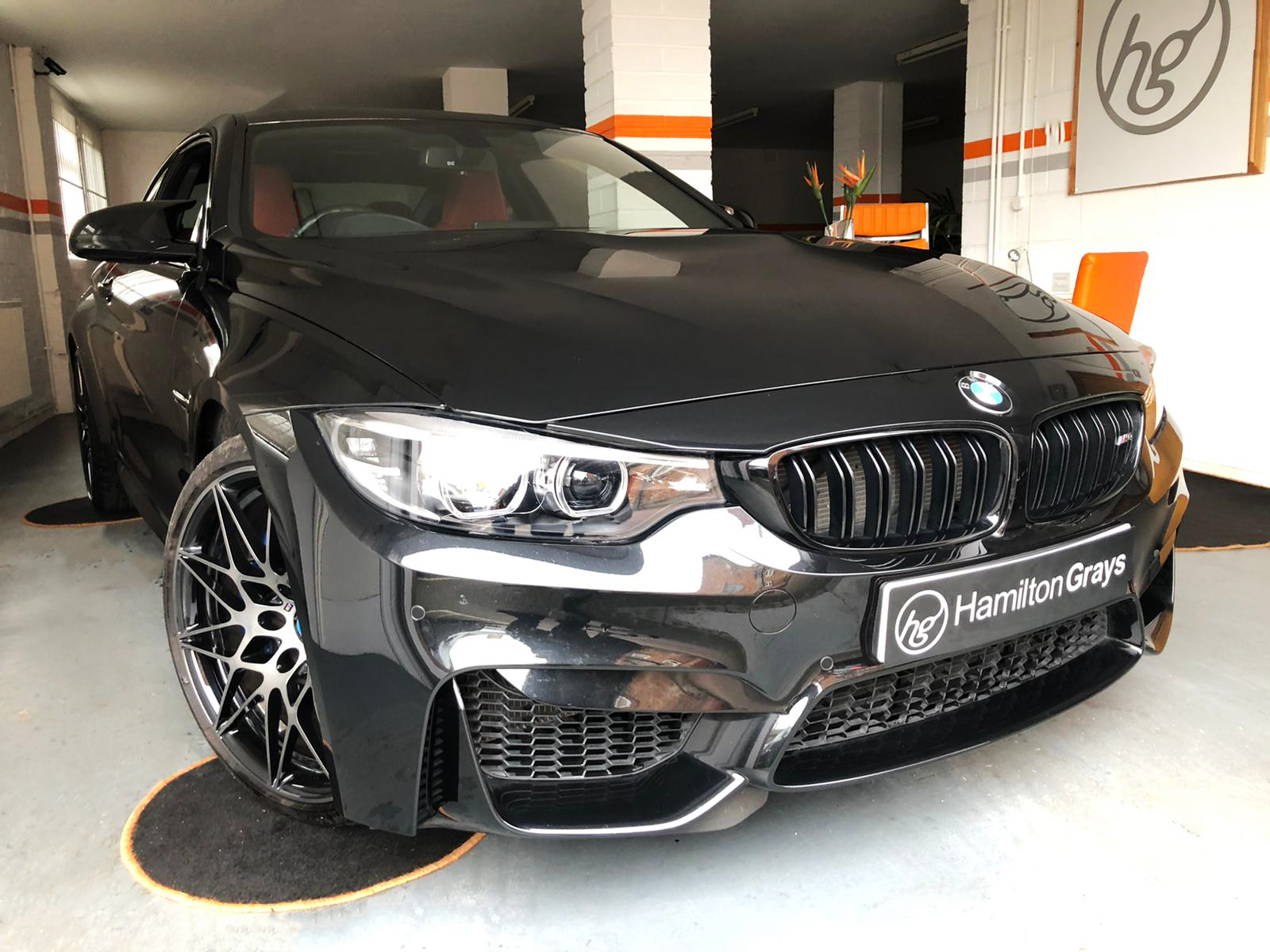 2019 (69) BMW M4 3.0 BiTurbo [Competition] M DCT Coupe. In Black Sapphire with Full Sakhir Orange Leather. FBMWSH. 4k.Great Spec’ (SOLD)