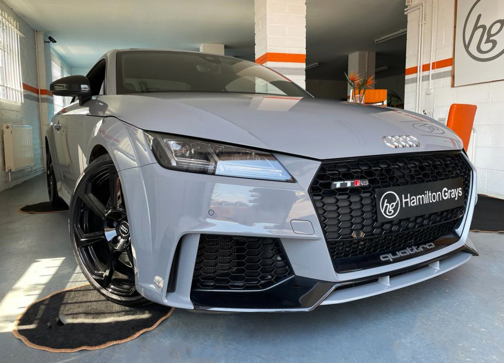 2018 (18) Audi TT RS 2.5 TFSI S-tronic quattro. In Nardo Grey with Black Fine Nappa Leather. 73k. Factory RS Sports Exhaust. All Audi Service History.. (SOLD)
