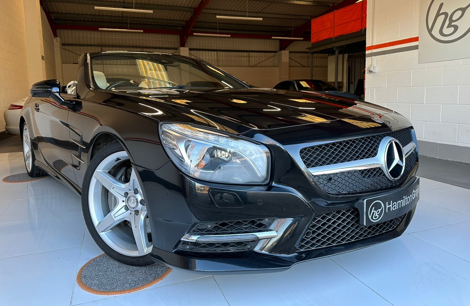 2013 (63) Mercedes-Benz SL Class 3.5 SL350 AMG Sport 7G-Tronic Convertible. Finished in Obsidian Black with Designo Platinum White Pearl Upholstery. FMBSH. 48k.. Great Spec’   £21,950