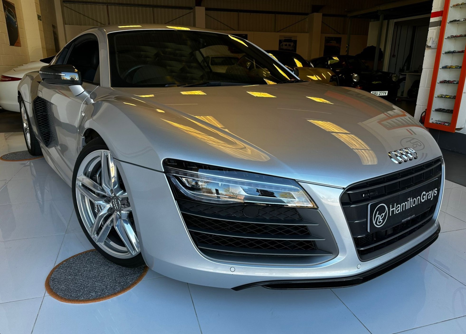 2014 (14) Audi R8 5.2 FSI V10 ‘Plus’ STronic quattro. Finished in Ice Silver with Full Black Nappa Leather. FASH. Only 12k! Serviced 5/4. Extensive Specification. Find Another.. £64,950